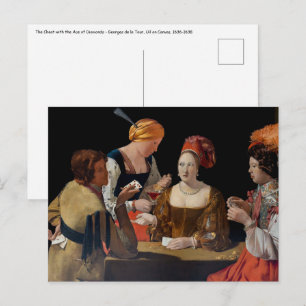 Georges de la Tour - Cheat with Ace of Diamonds Briefkaart