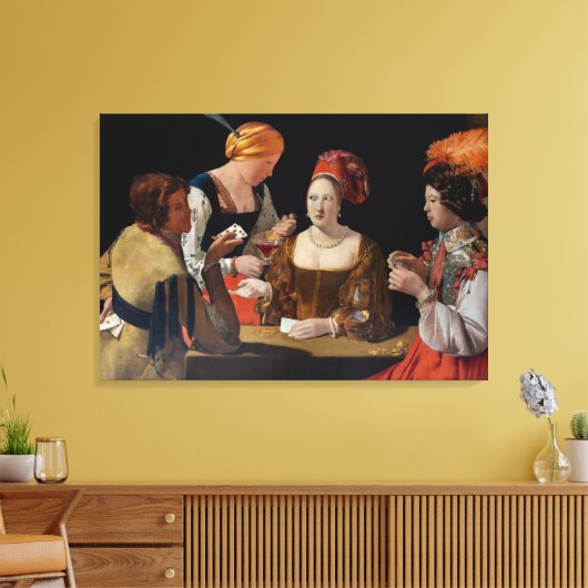 Georges de la Tour - Cheat with Ace of Diamonds Canvas Afdruk (Insitu (Woonkamer))