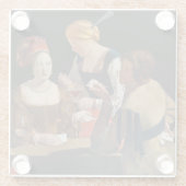 Georges de la Tour - Cheat with Ace of Diamonds Glazen Onderzetter (Achterkant)