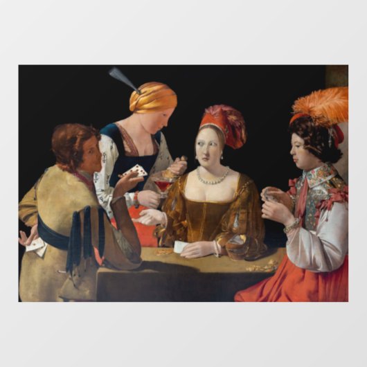 Georges de la Tour - Cheat with Ace of Diamonds Raamsticker (Vel)