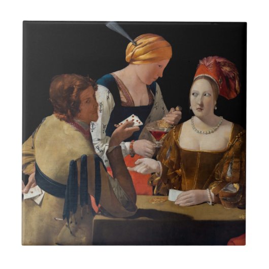 Georges de la Tour - Cheat with Ace of Diamonds Tegeltje (Voorkant)