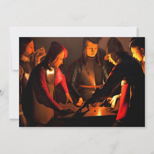 Georges de la Tour - de Dices-spelers Bedankkaart (Voorkant)