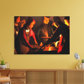 Georges de la Tour - de Dices-spelers Canvas Afdruk (Insitu (Woonkamer))