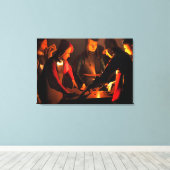 Georges de la Tour - de Dices-spelers Canvas Afdruk (Insitu (Houten vloer))