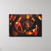 Georges de la Tour - de Dices-spelers Canvas Afdruk (Voorkant)