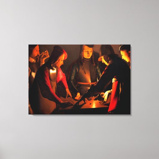 Georges de la Tour - de Dices-spelers Canvas Afdruk (Voorkant)
