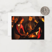 Georges de la Tour - de Dices-spelers Notitiekaartje (Voorkant / Achterkant in situ)