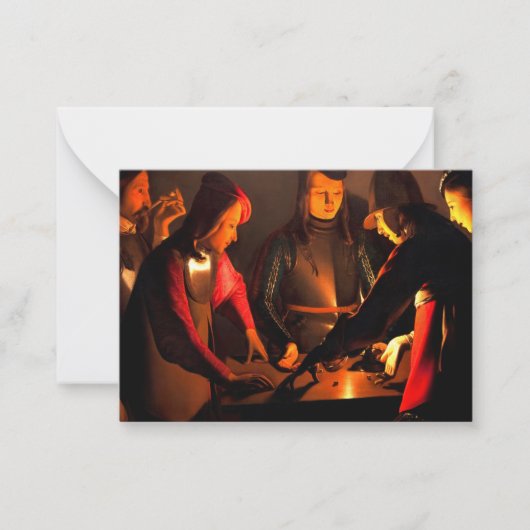 Georges de la Tour - de Dices-spelers Notitiekaartje (Voorkant)