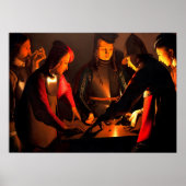 Georges de la Tour - de Dices-spelers Poster (Voorkant)