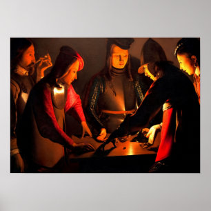 Georges de la Tour - de Dices-spelers Poster