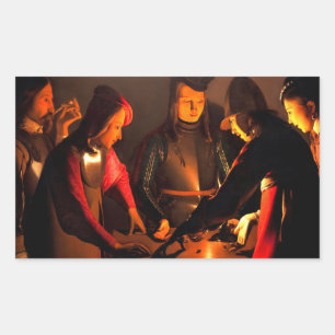 Georges de la Tour - de Dices-spelers Rechthoekige Sticker