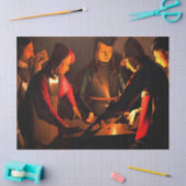Georges de la Tour - de Dices-spelers Tissuepapier (Craft)