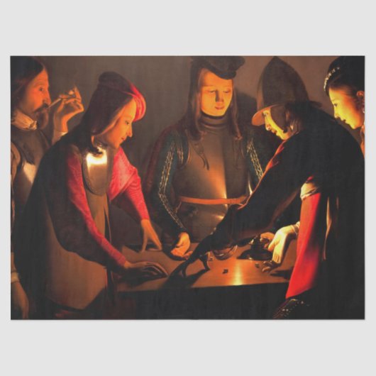 Georges de la Tour - de Dices-spelers Tissuepapier (Voorkant)