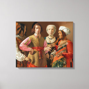 Georges de la Tour - De Waarzegster Canvas Afdruk