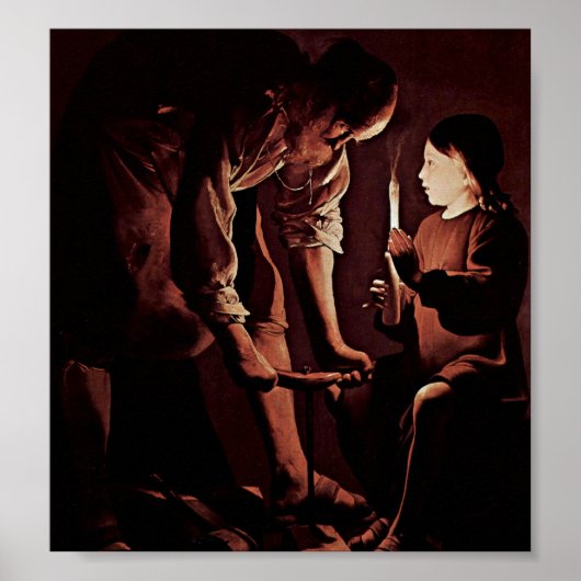 Georges de La Tour - St Joseph als timmerman Poster (Voorkant)
