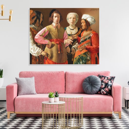 Georges de la Tour - The Fortune Teller Canvas Afdruk (Insitu (Woonkamer))