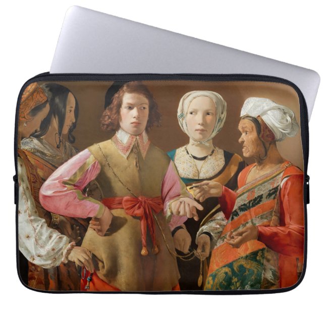 Georges de la Tour - The Fortune Teller Laptop Sleeve (Voorkant)