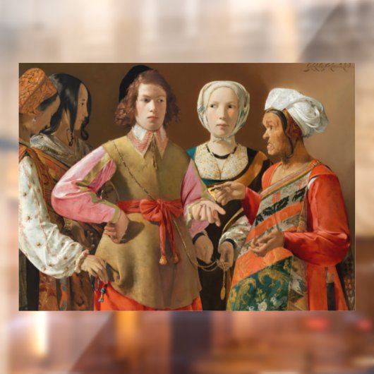 Georges de la Tour - The Fortune Teller Raamsticker (Vel 2)