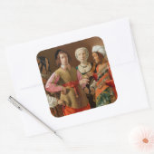 Georges de la Tour - The Fortune Teller Vierkante Sticker (Envelop)