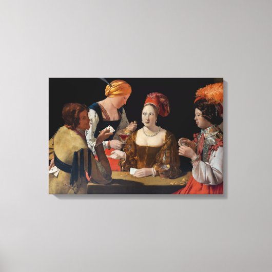 Georges de la Tour - Valsspeler met ruitenaas Canvas Afdruk (Voorkant)