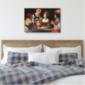 Georges de la Tour - Valsspeler met ruitenaas Canvas Afdruk (Insitu (Slaapkamer))