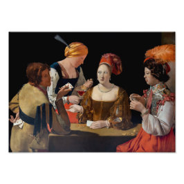 Georges de la Tour - Valsspeler met ruitenaas Foto Afdruk