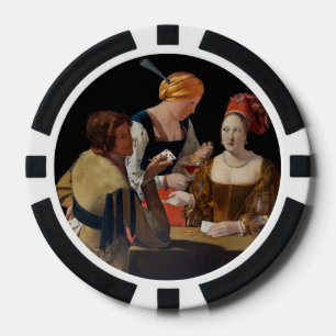 Georges de la Tour - Valsspeler met ruitenaas Poker Chips