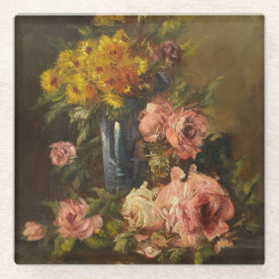 Georges Jeannin  bloem Glazen Onderzetter