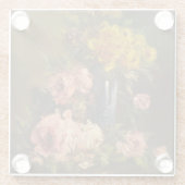 Georges Jeannin  bloem Glazen Onderzetter (Achterkant)