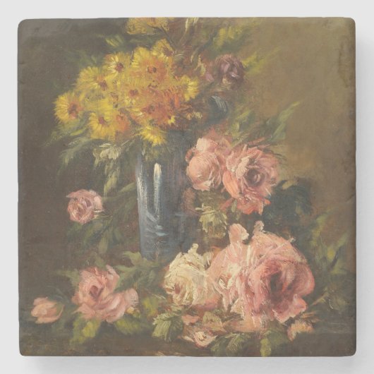 Georges Jeannin bloem Stenen Onderzetter (Voorkant)