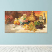 Georges Jeannin Large still Life with Fruit Canvas Afdruk (Insitu (Houten vloer))