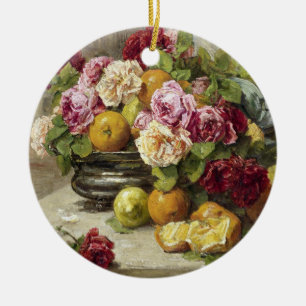Georges Jeannin still Life of Rozen and Fruit Keramisch Ornament