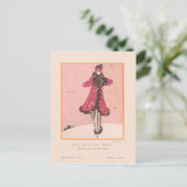 Georges Lepape  Art Deco Mode Het is koud Briefkaart (Staand voorkant)