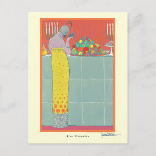 Georges Lepape  Art Deco Mode Le Festin Briefkaart