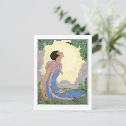 Georges Lepape  Deco Mode Springtime Briefkaart (Staand voorkant)