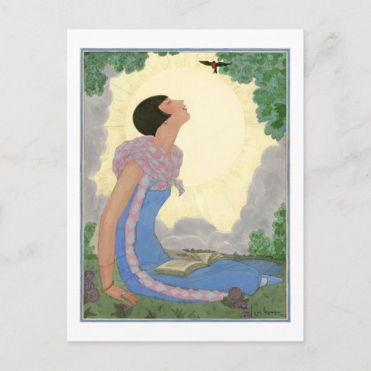 Georges Lepape  Deco Mode Springtime Briefkaart (Voorkant)