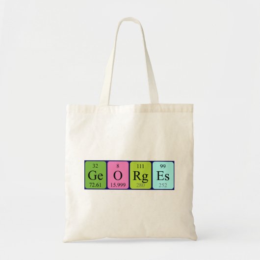 Georges periodieke table name canvas tas (Voorkant)