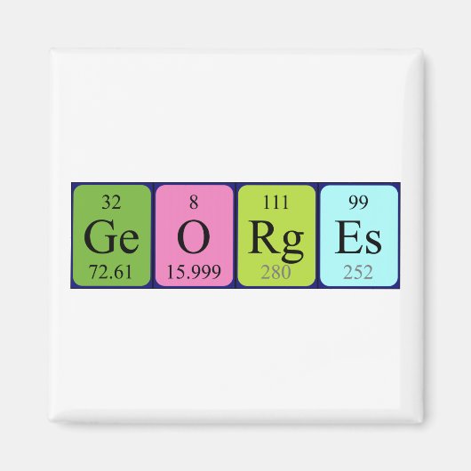 Georges periodieke table name magnet (Voorkant)