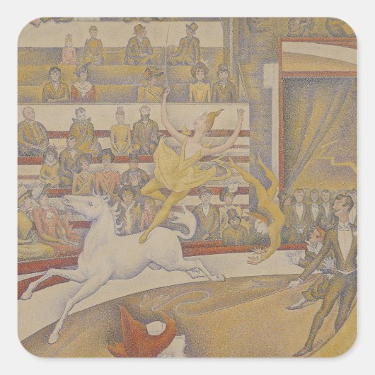 Georges Pierre Seurat | Circus, 1891 Vierkante Sticker (Voorkant)