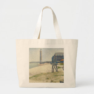 Georges Pierre Seurat   De vuurtoren van Honfleur Grote Tote Bag