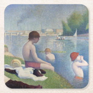 Georges Seurat - Badenden bij Asnieres Kartonnen Onderzetters