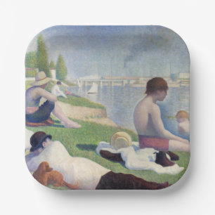 Georges Seurat - Badenden bij Asnieres Papieren Bordje