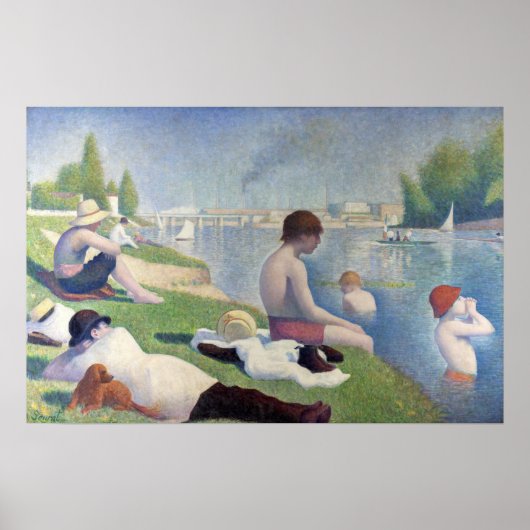 Georges Seurat - Bathers te Asnieres Poster (Voorkant)