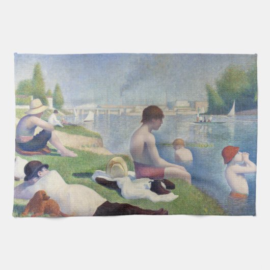Georges Seurat - Bathers te Asnieres Theedoek (Horizontaal)
