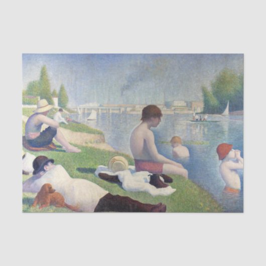 Georges Seurat - Bathers te Asnieres Tissuepapier (Voorkant)