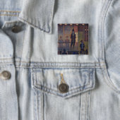 Georges Seurat - Circus Dia'show Vierkante Button 5,1 Cm (In situ)