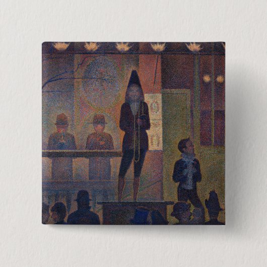 Georges Seurat - Circus Diavoorstelling Vierkante Button 5,1 Cm (Voorkant)