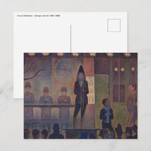 Georges Seurat - Circus Slideshow Briefkaart (Voorkant / Achterkant)