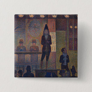Georges Seurat - Circus Slideshow Vierkante Button 5,1 Cm