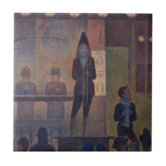 Georges Seurat - Circusattractie Tegeltje (Voorkant)